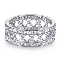 wholesale S925 Sterling Silver Full Circle Micro-Set Zirconia Full Body Ring for Women, Wholesale from Jewelry Manufacturers-Platinum US size 6#