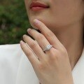 wholesale 925 Silver Light Luxury Women's Ring, Niche Design, Cross-Border Bestseller, Moissanite Ring, Colorfast-0-3