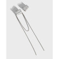 wholesale S925 Sterling Silver 396 Korean Style Elegant Ear Thread Earrings with Crinkle Texture Asymmetrical Long Fringe Ear Studs for Women-0-0