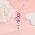 wholesale Metal material first: Cross-Border Hit Midnight Dream High-End Jewelry Plum Blossom Necklace for Women, Floral Colored Diamond Gemstone, High-End Craftsmanship Choker Necklace-0-5