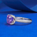 wholesale 925 Sterling Silver New Jewelry Lavender Purple 8*8 Goddess Pink Bud Gentle Style Ring Live Broadcast Edition-0-1