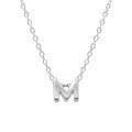 wholesale Metal 925 Silver Plain 26 Letters Pendant Necklace, Ins Luxury Hot-selling Choker-0-41