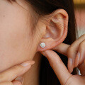 S925 Silver Moissanite Stud Earrings Hip-Hop Unisex Cross-border Supply-0-2