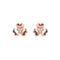 wholesale 14K rose gold Au750 diamond earrings, 9K gold Moissanite jewelry, 18K white gold clover earrings-0-0