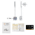 925 Sterling Silver 1ct Moissanite Classic Four-Paw Dangle Ear Studs-0-5