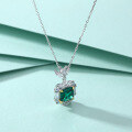 wholesale S925 Sterling Silver Women's High-end Gemstone Green Jewelry Pendant Cross-border Hot Seller Necklace-0-2