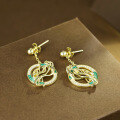 wholesale 925 Silver New Chinese Style Flying Ribbon Versatile Cultural and Creative Earrings for Women, Niche Ear Drop Accessories Wholesale-0-3