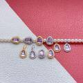 wholesale S925 ancient method gold-plated silver setting with natural amethyst crystal gourd spacer bead pendant bracelet necklace drop pendant-0-0