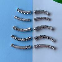 wholesale Metal material 999 Sterling Silver, Peace, Joy, Good Luck in Everything, Wealth and Fortune Attraction, Coin Curved Tube DIY Bracelet Hand String Craft Silver Accessories-4# one