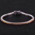 wholesale S925 sterling silver gold-plated champagne moissanite tennis bracelet 3/4/5mm hip-hop colored bracelet-0-0