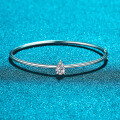 S925 Silver 1-Carat Pear Moissanite Bracelet, Minimalist and Luxurious-0-1