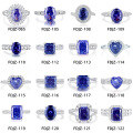wholesale S925 Sterling Silver High Carbon Diamond Ring Women Tanzanite 8A Zircon Square Ice Flower Cut Color Gemstone Ring Live Streaming Best-Seller Wholesale-0-1