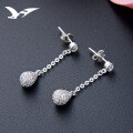 wholesale S925 Sterling Silver Zircon Earrings for Women, Elegant and Chic Long Tassel Drop Earrings, Fashionable Minimalist Ear Accessories-0-0