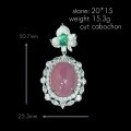wholesale Metal: 925 Silver Gold Plated Pendant with High-Carbon Diamond and Amethyst Chalcedony, Versatile New Chinese Style Necklace for Women-0-1