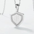 wholesale S925 sterling silver fashion minimalist versatile shield necklace, elegant niche jewelry, lightweight luxury style collarbone chain accessory wholesale-0-4