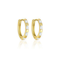 wholesale S925 Sterling Silver Geometric Zircon Earrings For Women, Minimalist French Style-E4641-Gold/Pair 925 Silver