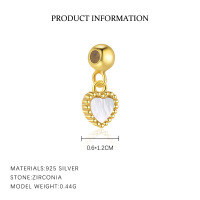 wholesale S925 Sterling Silver Minimalist Versatile Vacation Style Zircon Necklace For Women, Unique High-end Diy Jewelry Pendant-Love-A4287_White Shell_18K Yellow Plated_Single Pendant 925 Silver