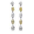 wholesale 925 Silver Ear Hooks for Women, Luxuriously Set with 6*9mm Pear-Shaped Teardrop Yellow Diamonds and High-Carbon Diamonds-0-4