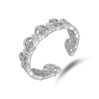 wholesale Sterling Silver Adjustable Open Ring with Lace Cut-out Design, Dunli Jewelry New Collection Light Luxury and Versatile-Hollow Lace Open Ring One Size