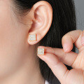 Metal Geometric Zirconia Earrings, Simple Fashion Versatile Commuting Accessories Wholesale-0-1