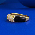 wholesale 925 Silver Vintage-Style Black Onyx Ring, Minimalist Retro Band-0-1