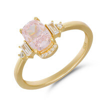 wholesale S925 silver jewelry wholesale from source manufacturers, featuring small luxury and fresh princess-style light pink ice-cut white zircon ring-Light pink ice flower cut white zirconium ring Mido No. 7