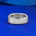 wholesale S925 Silver Full Diamond Square Stackable Ring, Stylish and Versatile for Live Streaming and Cross-Border Xiaohongshu-0-0
