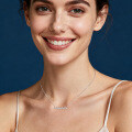 Sterling Silver Wave Waist Pendant Necklace with Moissanite for Women-0-0