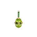 wholesale 9k Gold Japanese Minimalist Style Green Peridot and Tsavorite Pendant-0-4