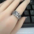 wholesale Metal material, cross-border dark punk cross ring men's hiphop high street vintage distressed premium feel-0-3