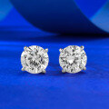 wholesale S925 Silver Mu Jing Jewelry Cross-Border Fast-Selling Classic One-Carat Round Stud Earrings Fashion Item-0-2