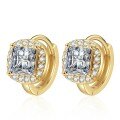 925 Silver Princess Cut 1ct Moissanite Stud Earrings-0-3