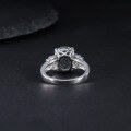 wholesale S925 Sterling Silver Natural Green Amethyst Ring High-End Fashion Luxury Set with Colored Gemstone Green Spinel Ring New Style-0-3