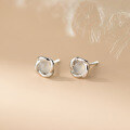 wholesale 925 Sterling Silver Fresh and Sweet Ins-style Niche Design Personality Jade Flower Stud Earrings M06609-0-0