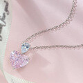 wholesale S925 metal new minimalist cute sweet heart simulated diamond pendant necklace, super sparkly birthday gift-0-3