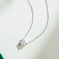 925 Silver 1ct Four-Prong Booger Pendant Necklace with Moissanite-0-1