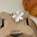 wholesale S925 Sterling Silver Korean Style Floral Ring for Women, Minimalist and Elegant Adjustable Open Band, High-End Versatile Design-0-5