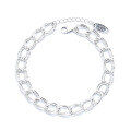 wholesale S925 Sterling Silver Spliced Irregular Double Loop Bracelet Simple Ins Minimalist Style Versatile Wrist Accessory-0-5