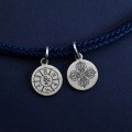 wholesale 925 Sterling Silver Tibetan Six-Character Mantra Round Pendant Retro DIY Beaded Bracelet Red Cord Bracelet Keychain Accessory-0-2