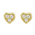 wholesale 10K Gold Japanese Sweet Forest-style Heart-shaped Moissanite Stud Earrings/Necklace Versatile Wholesale from Manufacturer-0-4