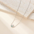 wholesale S925 Sterling Silver Minimalist Style Evil Eye Zircon Pendant Necklace, Light Luxury Small and Unique Elegant Collarbone Chain-0-2