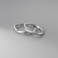 wholesale S925 silver frosted couple ring, Korean-style geometric personality unisex jewelry R00244-0-1