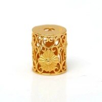 wholesale Wholesale S925 Silver Antique Gold Hollow Barrel Bead Heart Through Hole DIY Accessories for Bracelet Necklace Stringing-Heart barrel beads (approximately 8.7*10.2.5 mm)