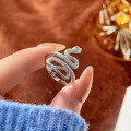 wholesale Metal: S925 Sterling Silver New style serpent ring for women, unique and lightweight luxury, designed for the Year of the Snake, advanced design, adjustable ring-0-1