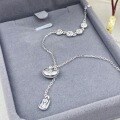 wholesale Silver S999 Maker's Lucky Words Chubby Blessing Necklace for Women, Luxe Minimalist Chinese Style Pouch Delicate Collarbone Chain-0-1
