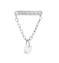 wholesale S925 Sterling Silver Zircon-studded Fringe Chain Twist Ear Cuff Cartilage Earring, Trendy And Versatile-Single platinum #3