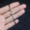 S925 Sterling Silver Adjustable Four-Leaf Clover & Moissanite Bracelet-0-1