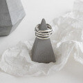 wholesale Sterling Silver Korean Style Vintage Distressed Multi-Layer Twisted Line Adjustable Ring for Women-0-1