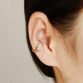 wholesale S925 silver plated with 14K gold, spring new French minimalist printed design white crystal ear crawler-0-1