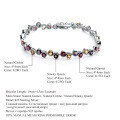 wholesale S925 Silver Light Luxury Jewelry Accessories Natural Colored Gemstone Bracelet, European and American Personalized Design Gemstone Bracelet-0-7